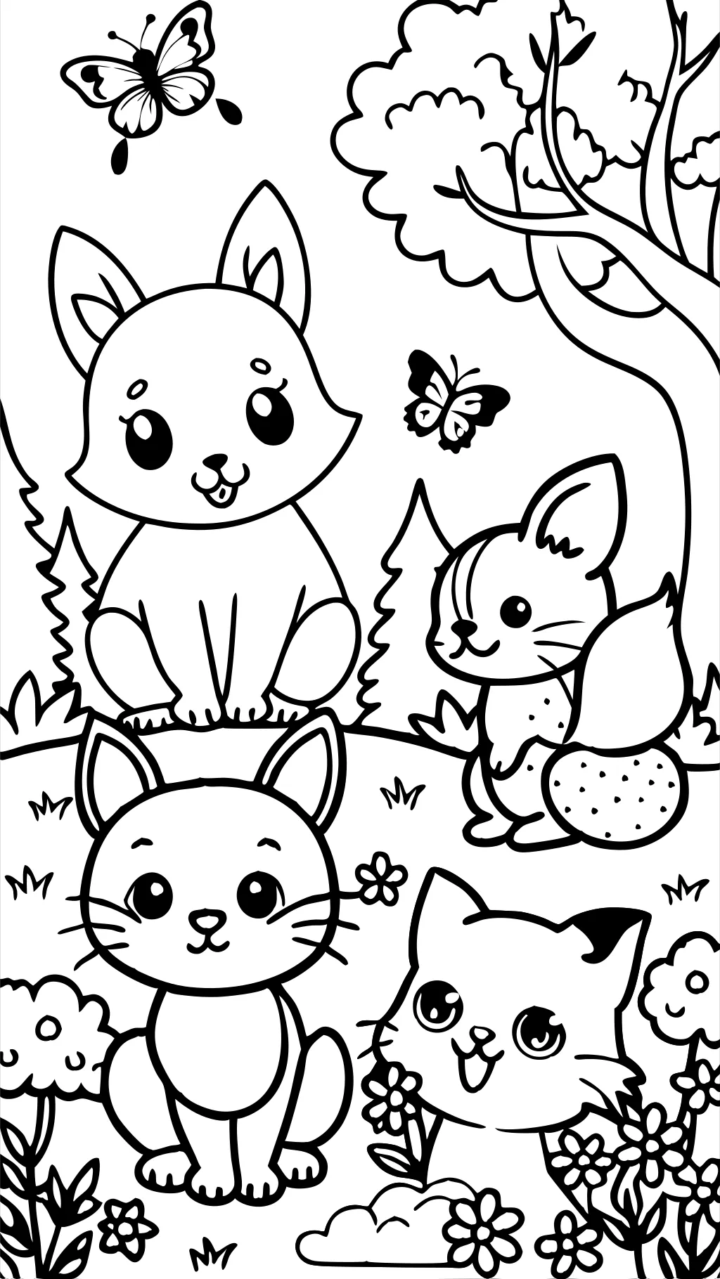 animal cute coloring pages